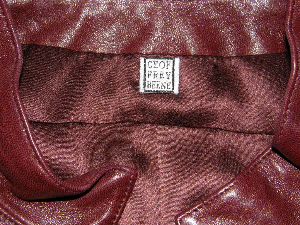 1980's Geoffrey Beene Leather Jacket For Sale 1