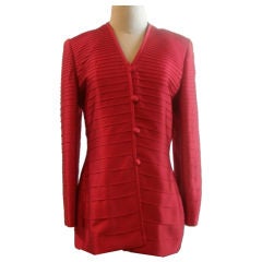 Vintage Carolina Herrera Red Satin Jacket