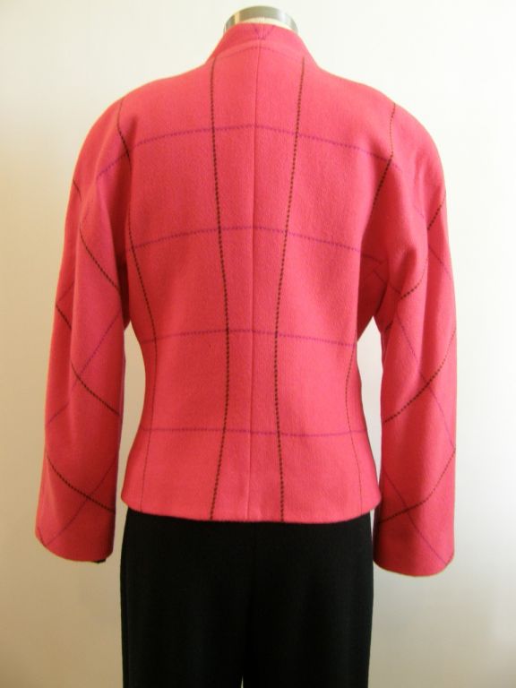 Beautiful Soprani waist-length jacket, circa late-1970's/early-1980's.  In excellent condition.<br />
<br />
Note: Luciano Soprani became popular at around the same time Armani was. <br />
He designed his own label and others as well such as