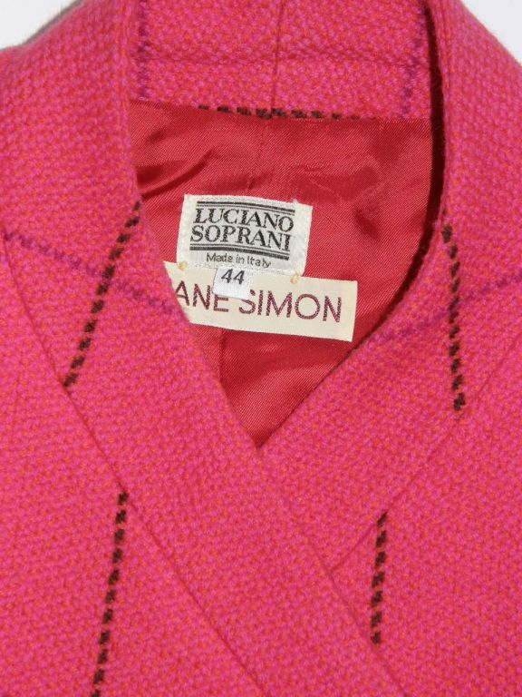 Women's Gorgeous Soprani Rose Plaid Wool Jacket For Sale