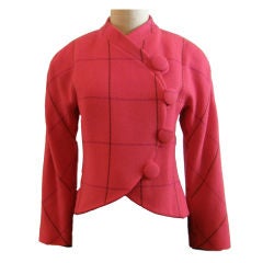 Retro Gorgeous Soprani Rose Plaid Wool Jacket