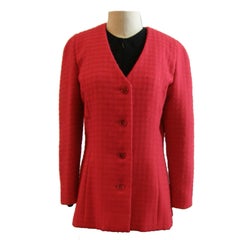 Retro 1980's Carolina Herrera Woven Wool Jacket