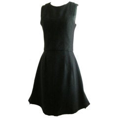 Cute Chanel Black Wool Crepe Cocktail Dress
