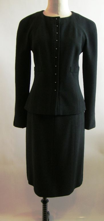 Lovely Chanel Two-Piece Black Crepe Suit