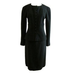 Lovely Chanel Two-Piece Black Crepe Suit