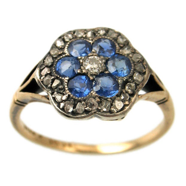 Turn of the Century Sapphire and Diamond Ring