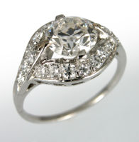 Vintage 1950's Platinum Diamond Ring - 1.03 E.G.L. H-SI1