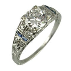 Vintage 1920's Platinum and Diamond Ring, 0.92ct E-VS1