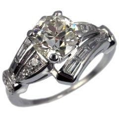 Antique 1930's Platinum and Diamond Ring, 1.08ct, M-SI2