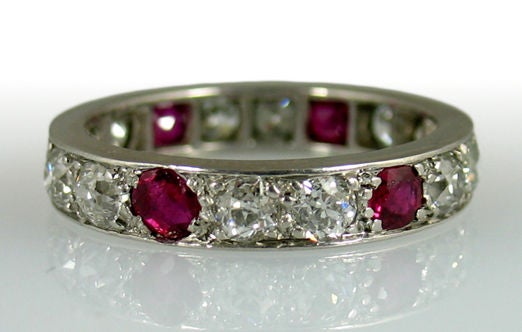 1920's Ruby and Diamond Eternity Band