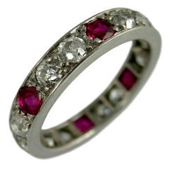 1920's Ruby and Diamond Eternity Band