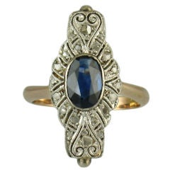 Turn of The Century Sapphire Navette Ring