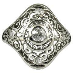 1920's Platinum Filigree Ring