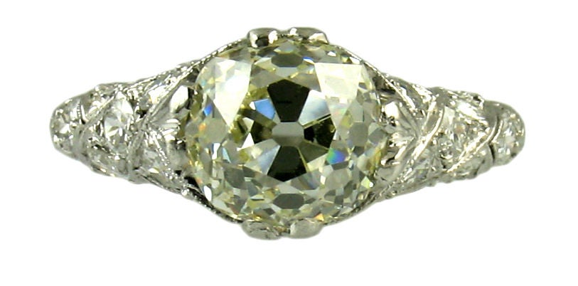 1920's Platinum & Diamond Ring, 1.65ct K-VS2