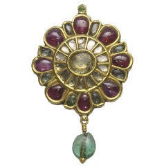 A  Fine Antique  Mughal Ruby and Diamond l  Pendant