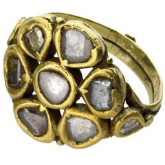 An Antique  Mughal Diamond and Gold   Ring