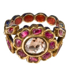 Rare Indian Antique Ruby and Diamond Ring