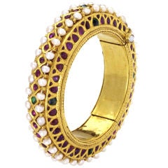 An Antique Deccan  Double-Sided Bangle Set with Rubies