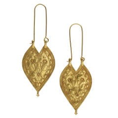 A Pair of  Antique Gold Dowry Earrings