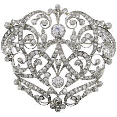 Handmade Belle Epoque Platinum 
Diamond Pin/Pendant