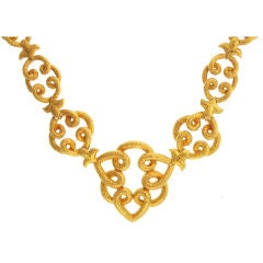 David Webb Textured Gold Convertible Necklace.
