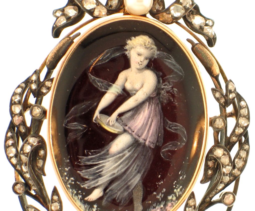 Victorian Enamel Diamond Pendant
