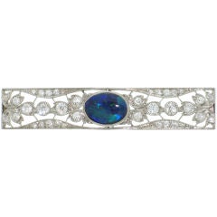 Edwardian Opal & Diamond Bar Pin