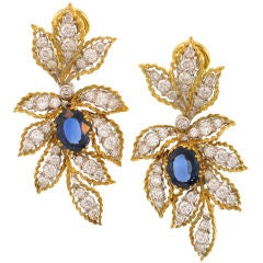 M. BUCCELLATI Elegant Sapphire & Diamond Drop Earrings