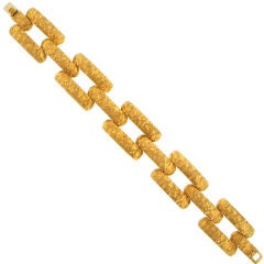 Unique Textured Gold Link Bracelet