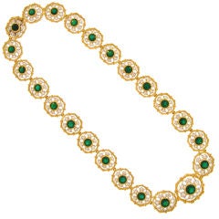 Vintage BUCCELLATI Emerald and Diamond Necklace