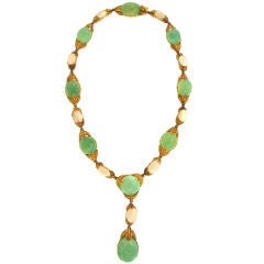 Unusual BUCCELLATI Jade and Mother or Pearl Necklace