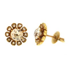 Antique Victorian Diamond Floral Earrings