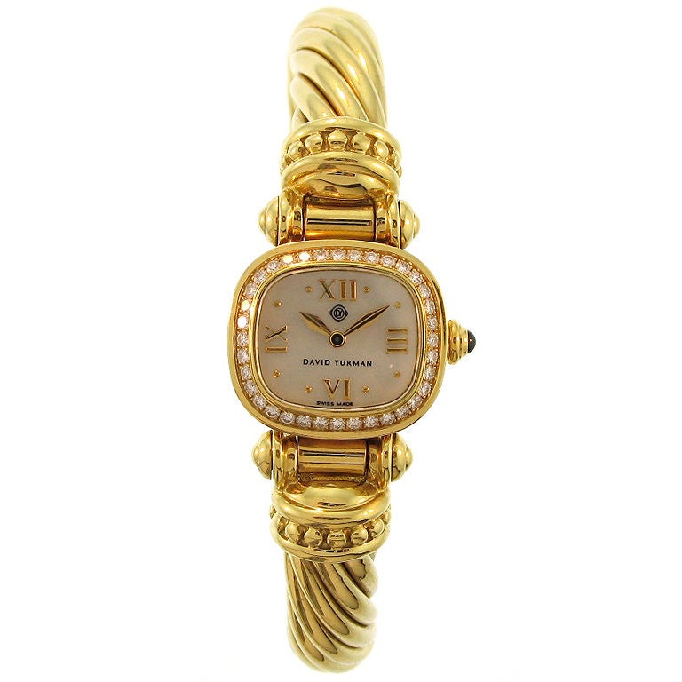 DAVID YURMAN Diamond Bangle Gold Watch
