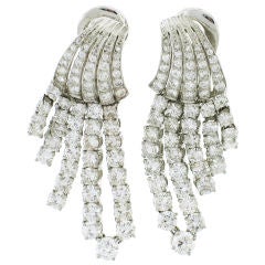Diamond Fringe Platinum  Drop Earrings
