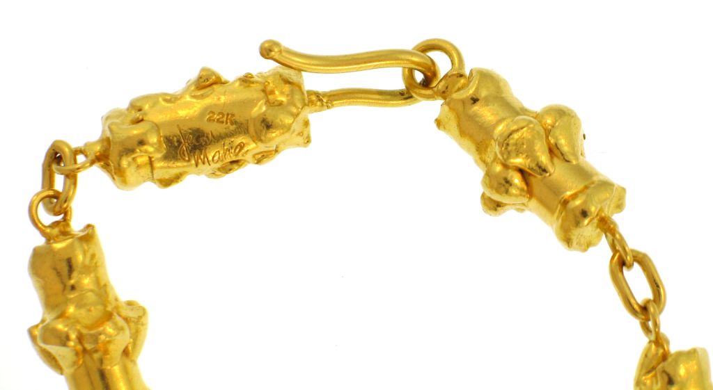 Women's Solid and Unusual JEAN MAHIE Gold Link Necklace