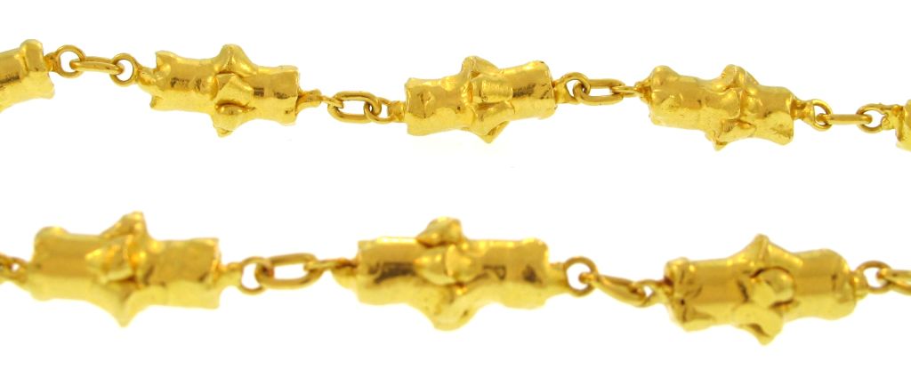 Solid and Unusual JEAN MAHIE Gold Link Necklace 1