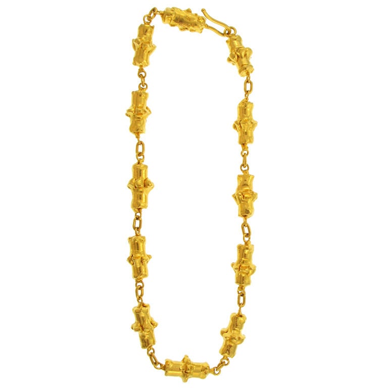 Solid and Unusual JEAN MAHIE Gold Link Necklace