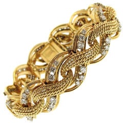 Vintage TIFFANY & CO. Rope Style Link Diamond Bracelet