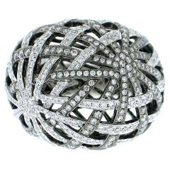 Interesting Web Matrix Diamond Domed Ring