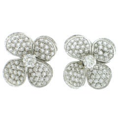 Pavé Diamond Flower Earrings