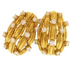 TIFFANY & CO. Classic "Bamboo" Diamond Earrings