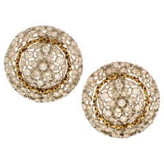 BUCCELLATI Round Diamond Earrings in Two-Tone Gold