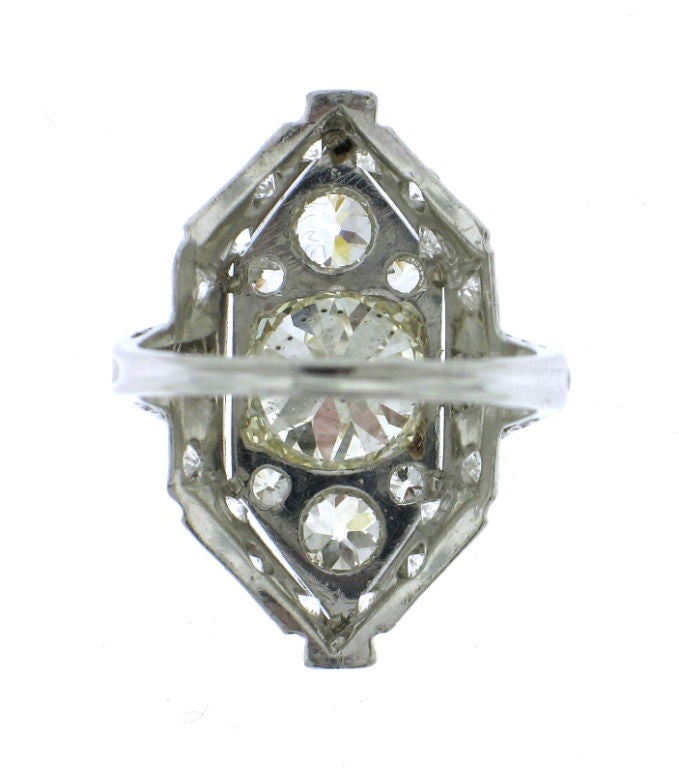 Women's Art Deco near 5ct Diamond Platinum Ring