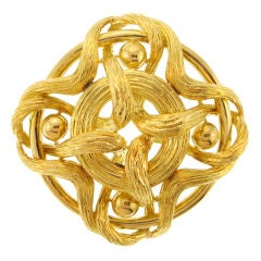 CARTIER Woven Textured "Knot" Convertible Pin/Pendant