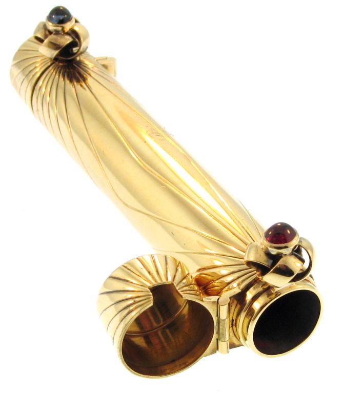 CARTIER Lipstick Holder with Ruby Sapphire Accents