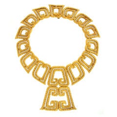 ZOLATAS Bold Greek Pattern Hammered Necklace
