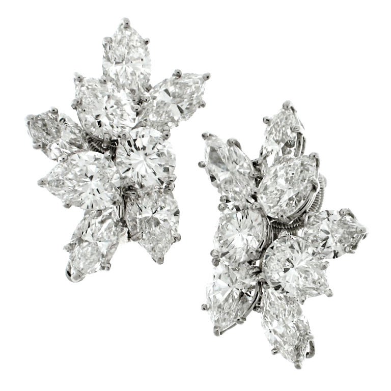 HARRY WINSTON Cluster Diamond Earrings