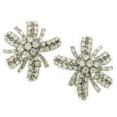 Floral Spray Diamond Earrings