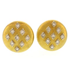M. BUCCELLATI Button Style Diamond Accent Earrings