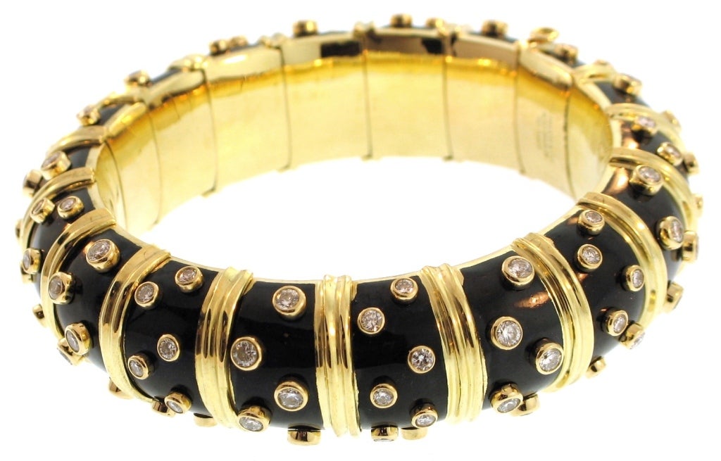 SCHLUMBERGER, Enamel and Diamond Bracelet